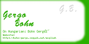 gergo bohn business card